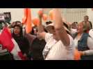 Supporters of Peru ex-president Fujimori celebrate as court ordered his release
