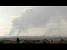 Timelapse of smoke billowing over the northern Gaza Strip