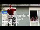 Les ERIS, les forces spéciales de l'administration pénitentiaire, se sont entraînées sur la façade du CH Lens... déguisées en Père Noël