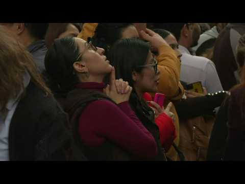 People on streets after 5.8 earthquake in central Mexico