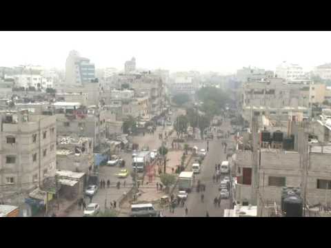 Skyline of Rafah as Israeli troops battle Hamas in southern Gaza