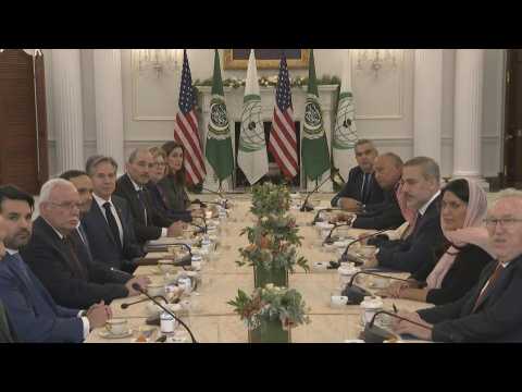 Arab delegation calling for Gaza ceasefire meets with Blinken in Washington