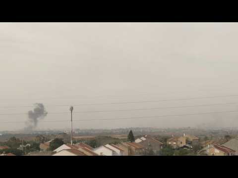 Smoke over northern Gaza, seen from Israel's Sderot