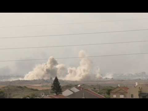 Huge explosion in northern Gaza seen from Israel's Sderot