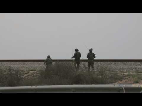 Israeli military vehicles seen near Israeli city of Sderot