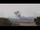 Explosion in Gaza seen from southern Israel