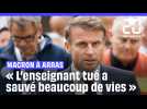 Macron à Arras : « L'enseignant tué a sauvé beaucoup de vies » #shorts