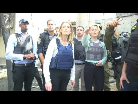 EU top leaders visit Israeli town attacked by Hamas