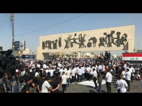 Thousands of Iraqis protest in Baghdad in support of Palestinians