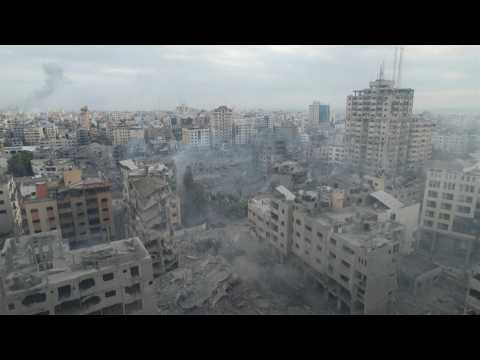 Drone images show massive destruction in Gaza City