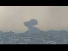 Smoke rises into the sky over Gaza after Israeli strikes