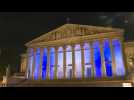 French National Assembly in the colors of the Israeli flag