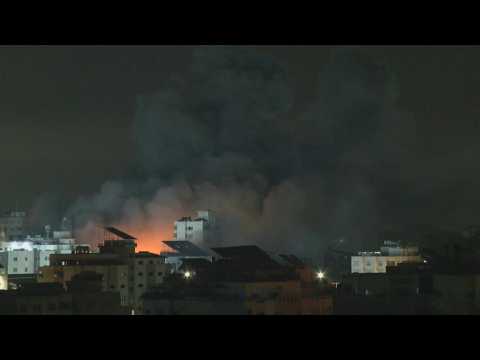 Smoke billows following Israeli strike near Gaza hospital