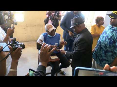 Opposition candidate Joseph Boakai votes in Liberian elections