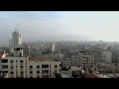 Gaza morning skyline on the fifth day of Israel-Hamas conflict