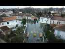 Inondations: lente décrue de la Charente à Saintes