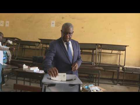 DR Congo opposition presidential candidate Mukwege votes in Kinshasa