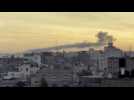 Clouds of smoke rise over Khan Yunis following Israeli strikes