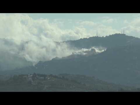 Smoke billows after Israeli shelling on southern Lebanese town Adaisseh