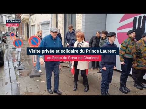 VIDEO : Visite prive et solidaire du Prince Laurent et ses enfants au Resto du C?ur de Charleroi