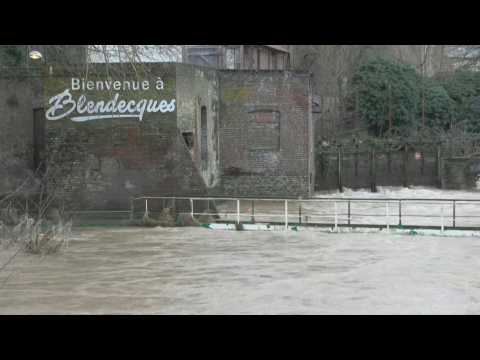 Flooding in northern France: Blendecques as the water begins to recede