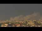 Smoke rises in Khan Yunis, seen from Rafah