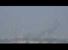 Smoke billows over Gaza following a strike, seen from Israel - Label : AFPTV - First images - Category : News