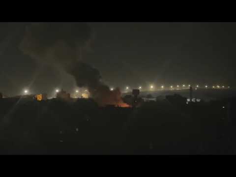 Smoke billows after Israeli airstrike on Rafah
