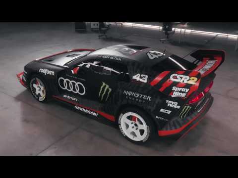 Behind the scenes of the Audi S1 e-tron quattro Hoonitron during the filming of Electrikhana 2
