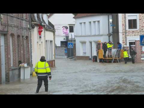 Flood-hit northern France Blendecques town as river Aa remains high