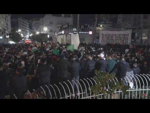 Palestinians rally in Ramallah on New Year's eve in support of Gaza