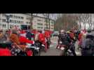 Calais : défilé des pères Noël en moto