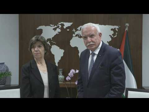 French FM meets with Palestinian counterpart and Palestinian PM