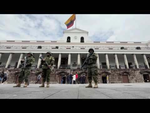 Military guard Ecuador presidential palace amid state of emergency
