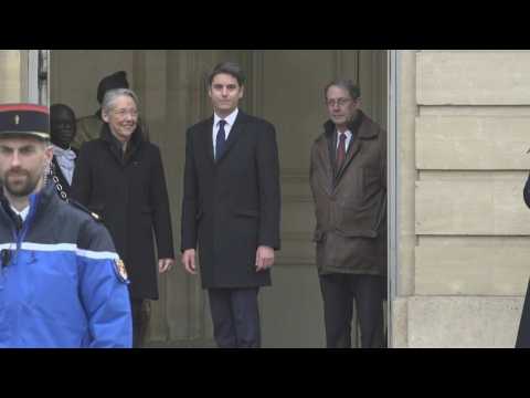 New French PM Attal welcomed by Borne for the handover of power