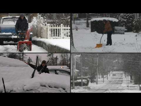Massachusetts is hit with a winter storm that brings snow fall