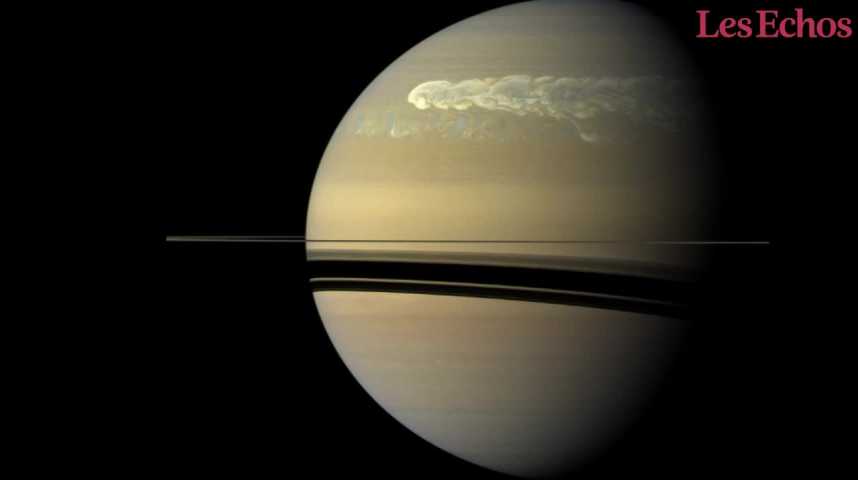 Illustration pour la vidéo La sonde spatiale Cassini amorce sa descente finale sur Saturne