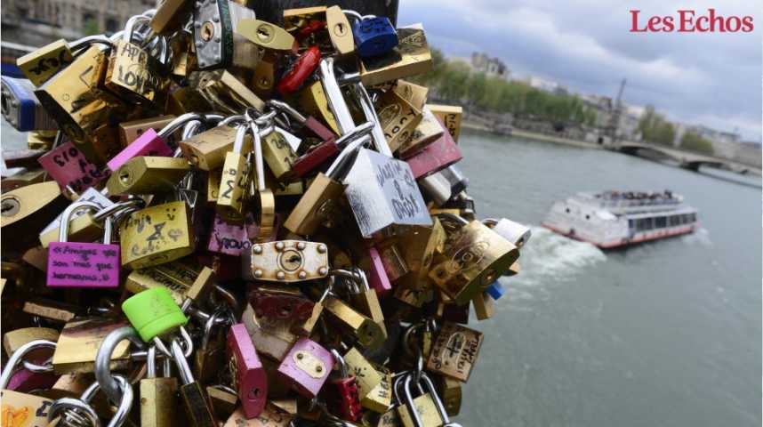 Illustration pour la vidéo Les « cadenas d’amour » des ponts de Paris vendus aux enchères