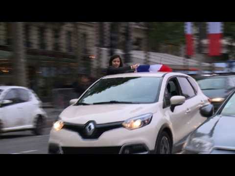 French vote: Celebrations on the Champs-Elysées