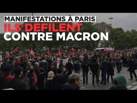 Plusieurs milliers de manifestants défilent contre Macron