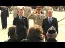 Hollande, Macron appear together at VE Day ceremony