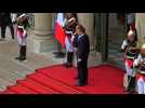 France's Macron arrives at presidential inauguration ceremony - Label : AFPTV - First images - Category : News
