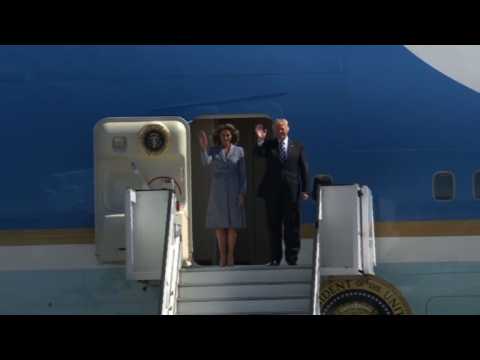 Trump arrives in Brussels for first NATO, EU talks