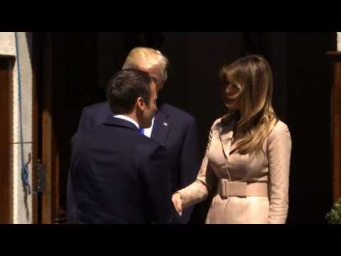 Trump meets France's Macron in Brussels