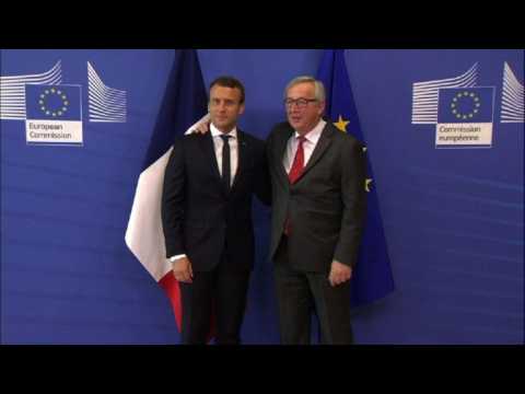 Jean-Claude Juncker meets Emmanuel Macron in Brussels