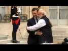 Indian PM Modi meets French president Macron at the Elysee