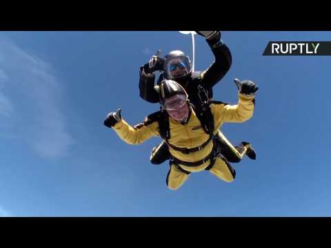 101-Year-Old WWII Veteran Sets Record for Oldest Skydiver