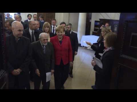 Merkel visits synagogue in Buenos Aires