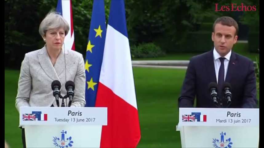 Illustration pour la vidéo Emmanuel Macron et Theresa May dévoilent un plan d'action contre le terrorisme