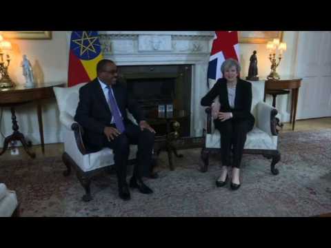 Theresa May greets Ethiopian PM at 10 Downing Street